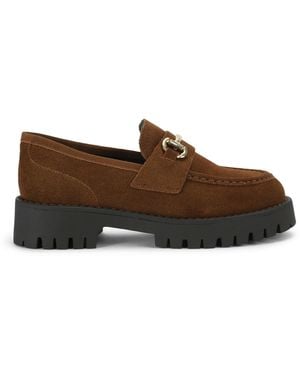 Steve Madden Suede Lando Loafers - Brown