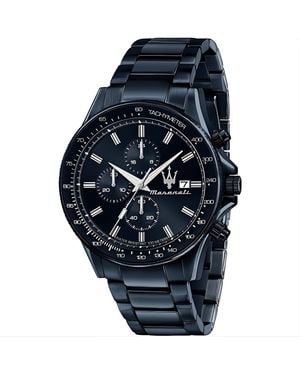 Maserati R8873640023 Sfida Chronograph Dial Watch Stainless Steel - Blue