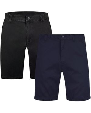 Jack Wills Chino Shorts 2Pack Slim Fit Casual Knee Stretch Summer Trousers - Blue