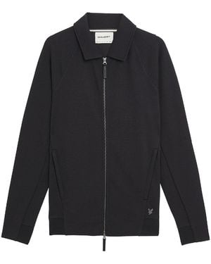 Lyle & Scott And Interlock Collared Zip Through - Black