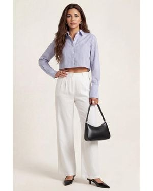 Urban Bliss Linen Blend Wide Leg Trouser - Natural