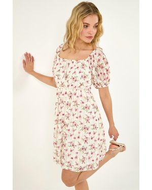 D.u.s.k Lace Rose Print Dress - Natural