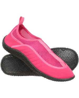 Mountain Warehouse 'Bermuda' Aqua Shoe With Top Mesh Panel Slip On Summer Beach Sandals Textile - Pink