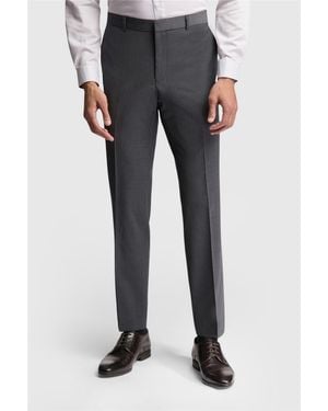 Ted Baker Flat Fronted Slim Fit Suit Trousers - Grey