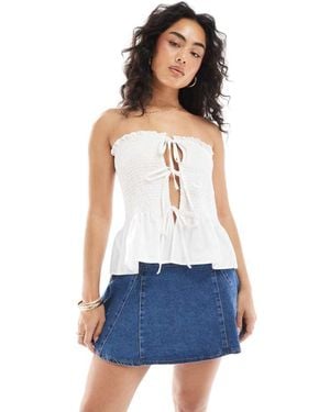 ASOS Denim Godet Mini Skirt - White