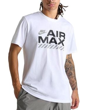 Nike Air Max T Shirts Short Sleeve Crew Neck Regular Fit Casual Graphic Tee - White