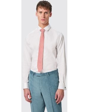 Twisted Tailor Westwood Skinny Fit Double Cuff Cotton Shirt With Cufflinks - White