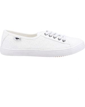 Rocket Dog Ladies Chow Elsie Eyelets Court Shoes - White