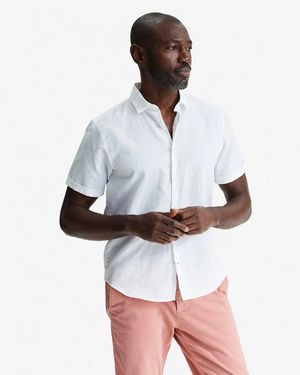 Oliver Sweeney Eakring Short Sleeve Linen Shirt - White