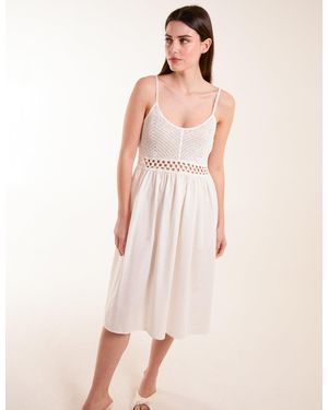 Blue Vanilla Crochet Strap Midi Cami Dress - Pink