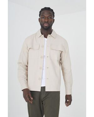 Brave Soul 'Rafferty' Cotton Seersucker Shacket - White