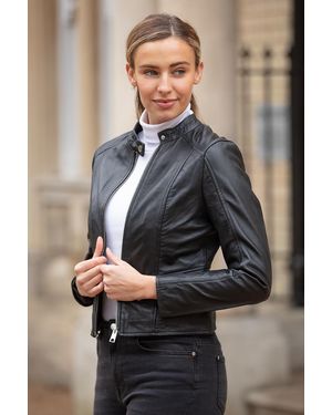 Ashwood Leather 'Serefina' Real Biker Jacket - Black