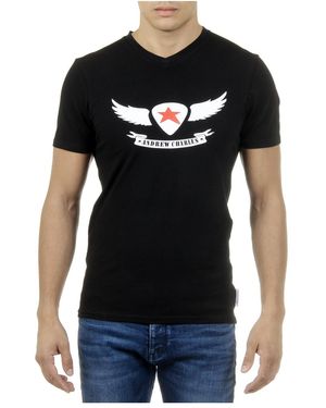 Andrew Charles by Andy Hilfiger T-Shirt Short Sleeves V-Neck Kenan - Black