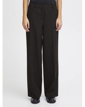 Ichi Lexi Wide Trouser - Black