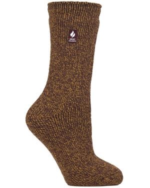 Heat Holders Ladies Original Thick Winter Thermal Socks - Brown