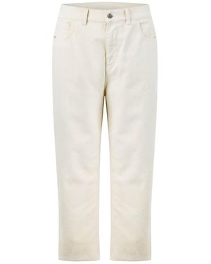 Moncler Cropped Jeans Met Taps Toelopende Pijpen - Wit
