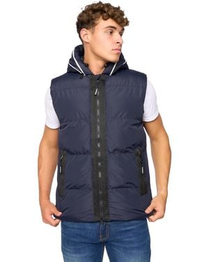 Crosshatch Sandbox Hooded Gilet - Blue