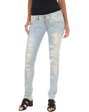 Met Long Denim Trousers Worn And Torn Effect 10Db50130 - Blue