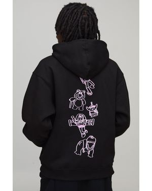 BoohooMAN Oversized Disney Toy Story License Printed Hoodie - Black