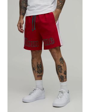 BoohooMAN Relaxed Mid Homme Embroidered Detail Nylon Short