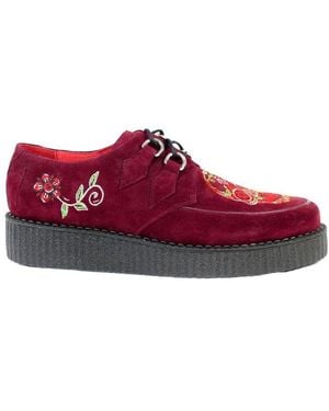 Jeffery West Muse 'Memento Mori' Suede Skull Brothel Leather - Red