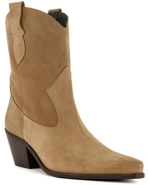 Dune Ladies Pardner Western Ankle Boots - Natural