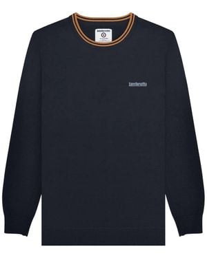 Lambretta Tipped Knitted Jumper (Iron/ - Blue