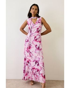 Wallis Floral Scarf Maxi Dress - Pink