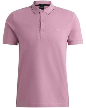 BOSS Paule 4 Polo Shirt (Light) Cotton - Purple