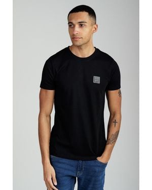 Foray Short Sleeve Cotton Crew Neck Logo T-Shirt - Black