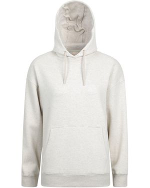 Mountain Warehouse Printed Palm Window Hoodie With Kangaroo Pocket Cosy Pullover Cotton - White