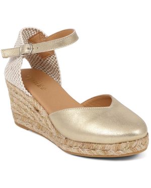 Jones Bootmaker Rosina Leather Espadrilles - Metallic