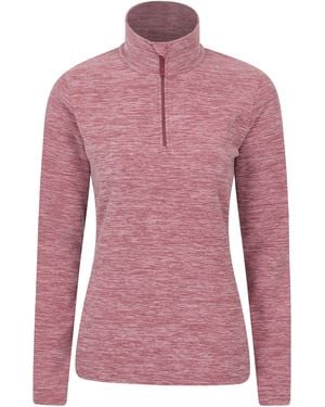 Mountain Warehouse 'Snowdon' Fleece Top Half Zip Breathable Quick Dry Jumper - Pink