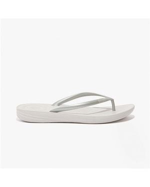 Fitflop Iqushion Ergonomic Toe Post Flip Flops Rubber - White