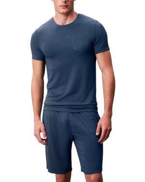 Lyle & Scott And Lounge Sets Shorts T-Shirt Sleepwear Half Pant Sport New Set - Blue