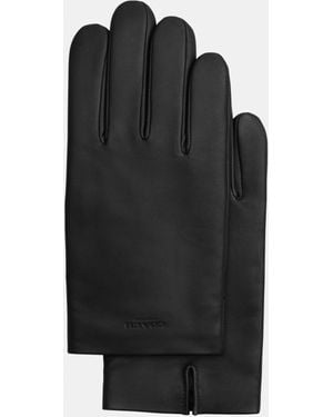 COACH Embossed Leather Tech Glove - Black