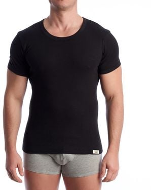 Omera Organic Cotton Short Sleeve Undershirt 2008 - Black