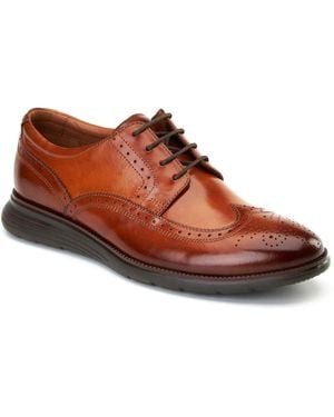 Base London Flight 25 Leather Burnt Brogues Shoes - Brown