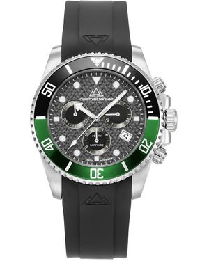 Christophe Duchamp Marine Chrono Rubber Watch 42Mm - Black