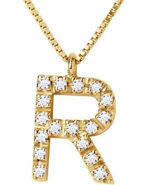 Diadema Collar Abc Diamonds 0.09 Cts Letter "r" 18 Karaats Geel Goud - Metallic