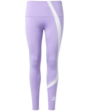 Reebok Wor Big Logo Leggings Cotton - Purple