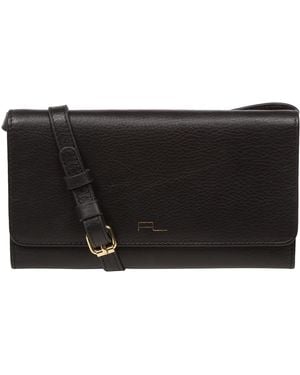 Pure Luxuries 'Saffron' Nappa Leather Cross Body Clutch Bag - Black