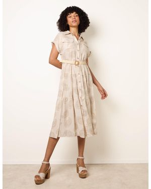 Blue Vanilla Paisley Print Dress - Natural