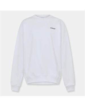 Off-White c/o Virgil Abloh Off Skate Left Chest Logo Crew Neck Long Sleeve Sweatshirt - White