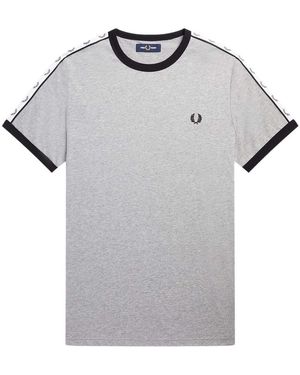 Fred Perry Taped Ringer T-Shirt Steel Marl - Grey