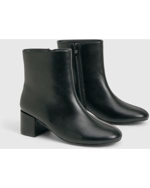 Boohoo Wide Fit Block Heel Ankle Boots - Black