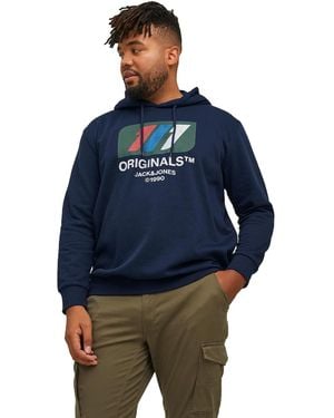 Jack & Jones Plus Size Hoodie Big And Tall - Blue