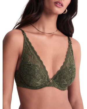 Aubade Rosessence Care High Apex Plunge Bra - Green