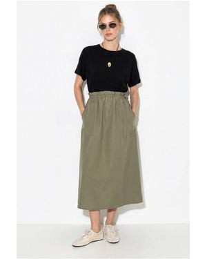 Bianco Lucci Cotton Blend Midi Dress - Green