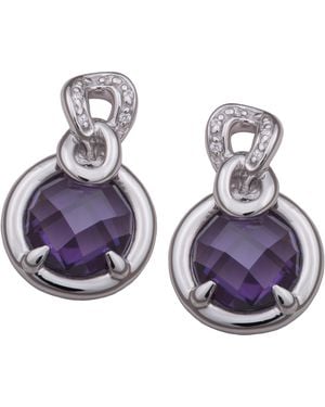 Orphelia 925 Sterling Stud Earrings - Purple